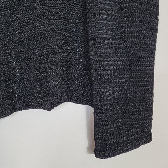 Y2K Coldwater Creek Open Knit Cardigan Bolero Size XL Black Goth Fairy Grunge - Picture 5 of 14